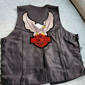 Harley Davidson Vintage Side Stitch Leather Vest